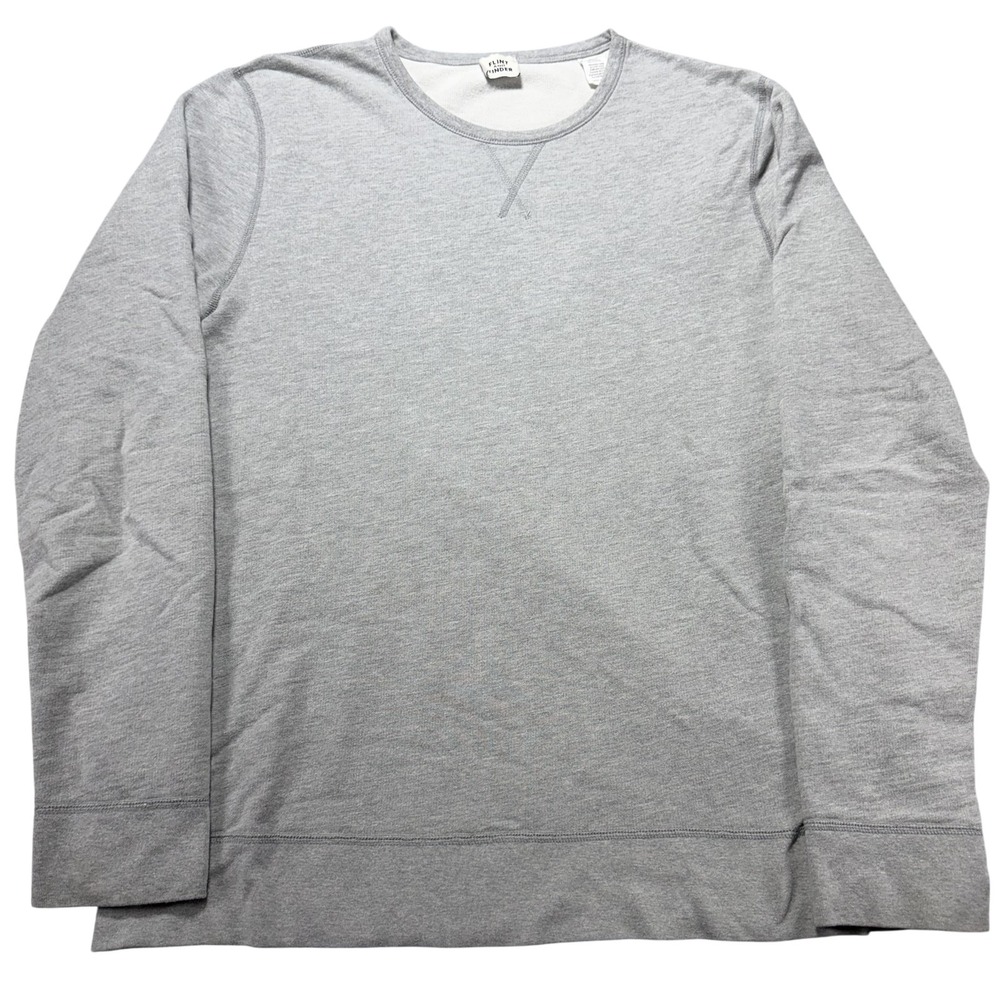 Flint and Tinder Sweatshirt Mens 2XL Gray Knit Crewneck Pullover Made in USA